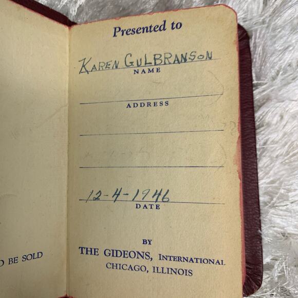 1946 Leather Bound Red New Testament Mini Size 3 x 5" Red Edges - Picture 2 of 6